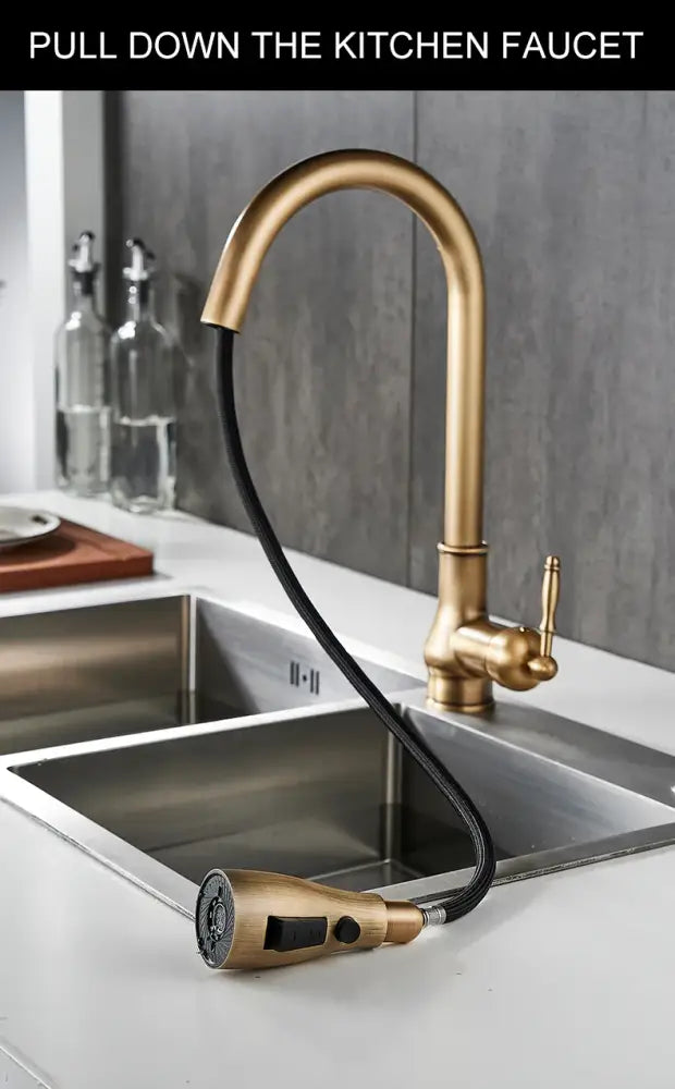 Bronze Pull-Down Kitchen Faucet
