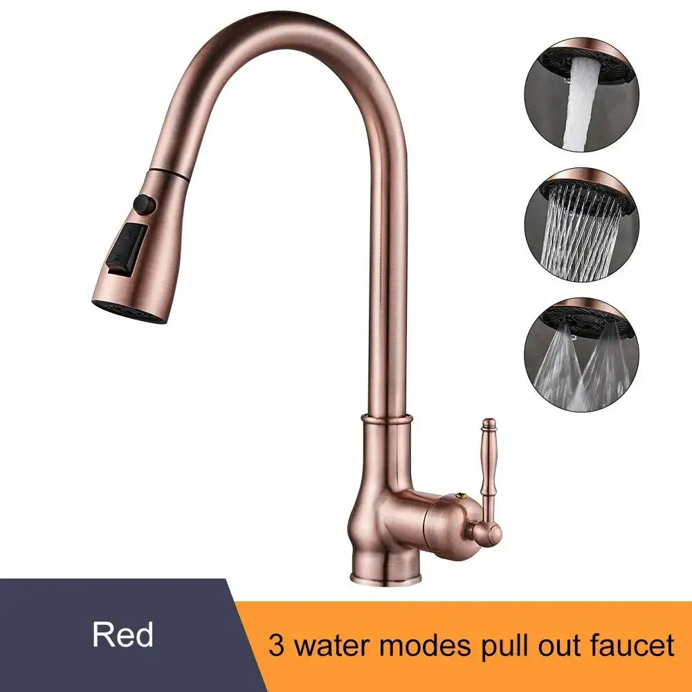 Bronze Pull-Down Kitchen Faucet