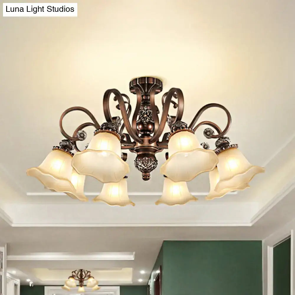 Bronze Opal Glass Ceiling Light