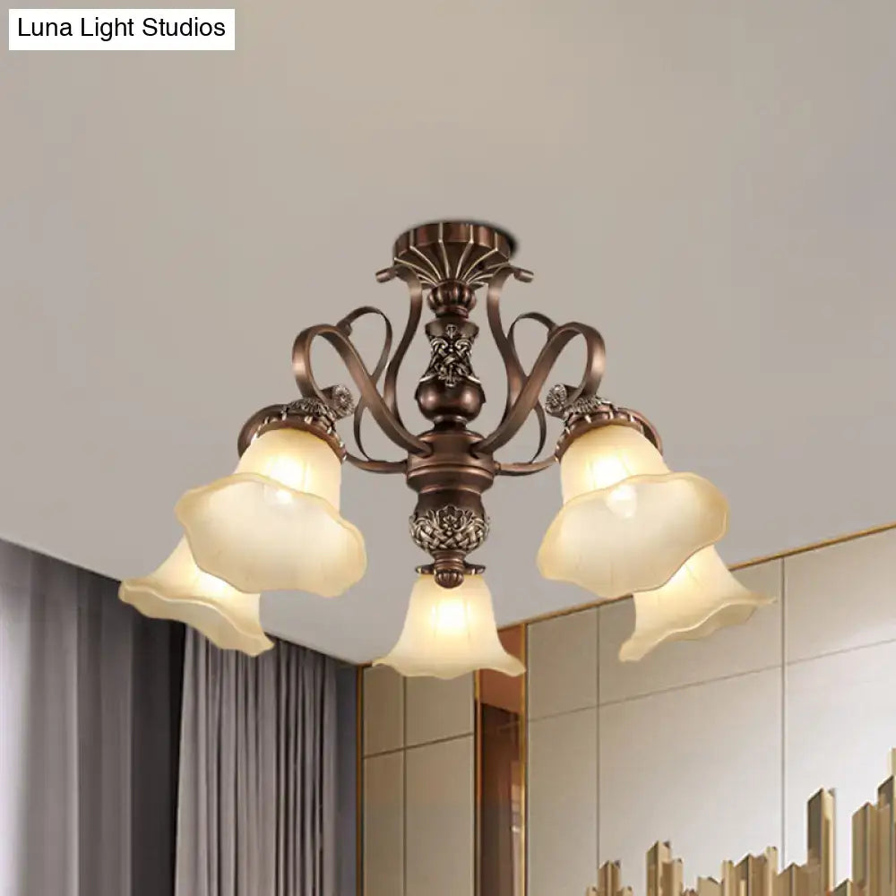 Bronze Opal Glass Ceiling Light