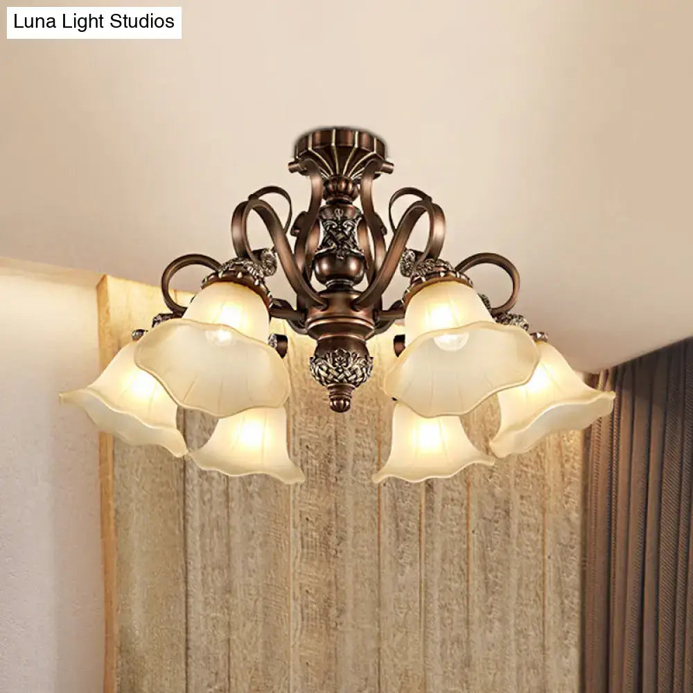 Bronze Opal Glass Ceiling Light
