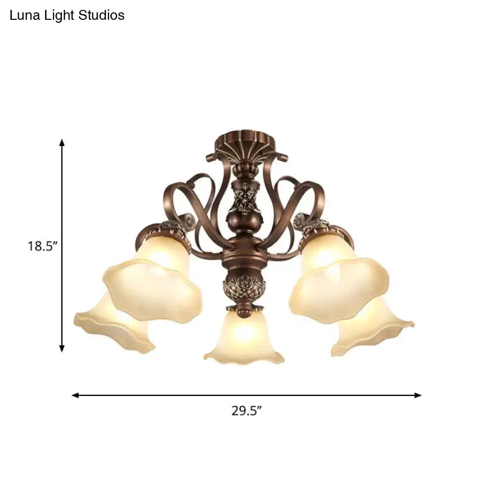 Bronze Opal Glass Ceiling Light