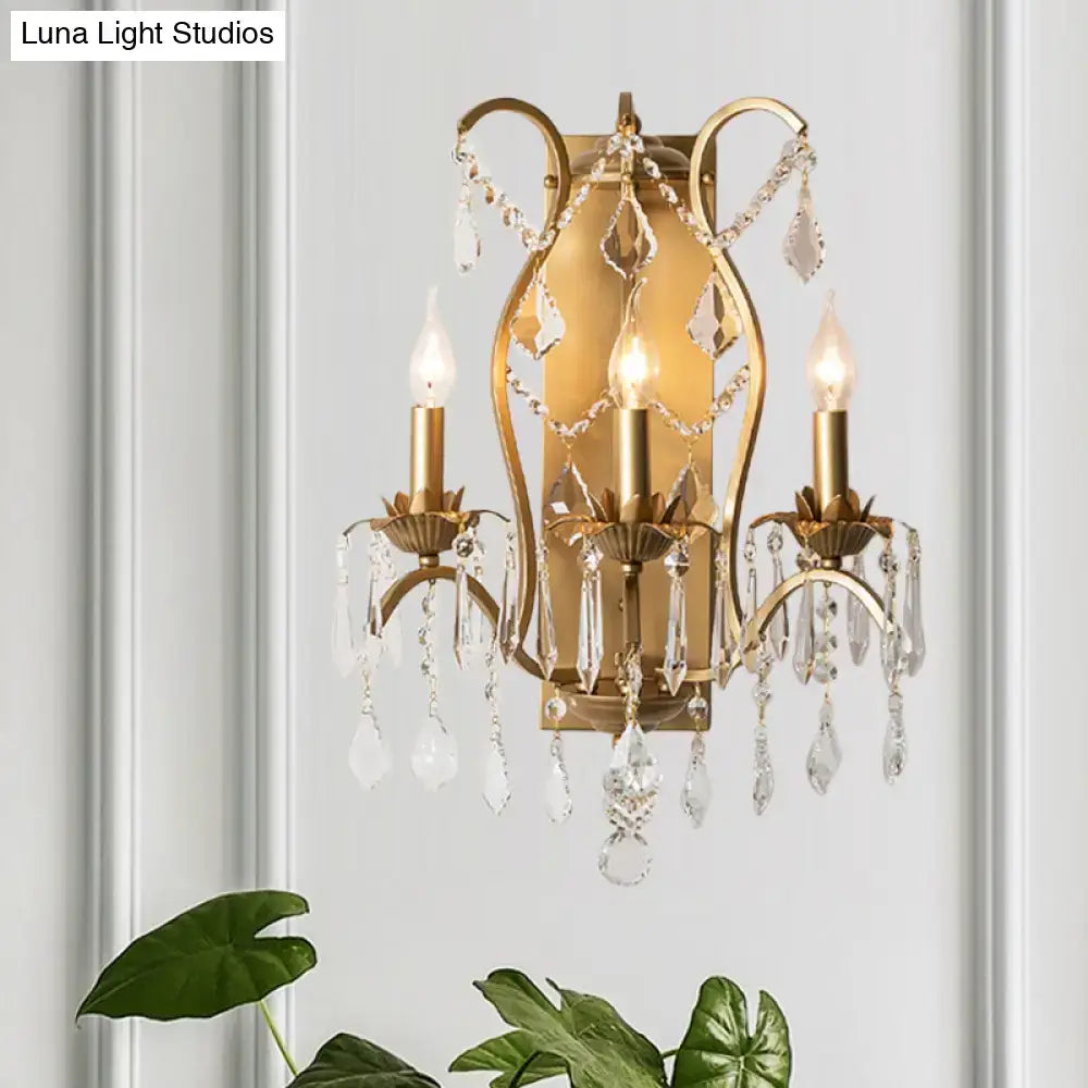 Gold Crystal Candelabra Light