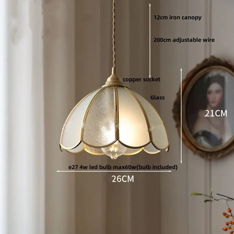Gold Petal Glass Light