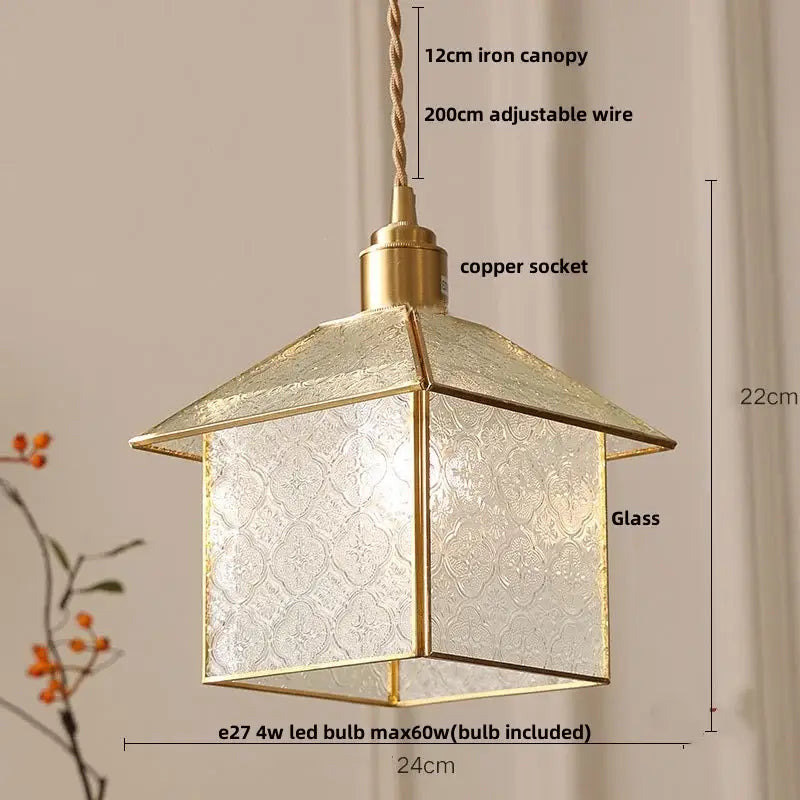 Gold Petal Glass Light