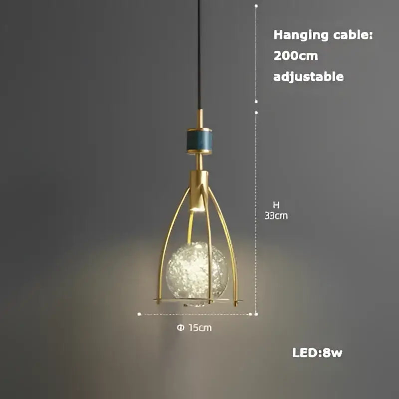 Brass Crystal LED Chandelier Polished Steel