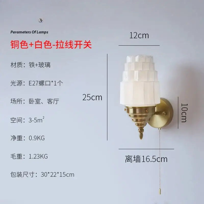 Chrome Gold Glass Wall Lamp