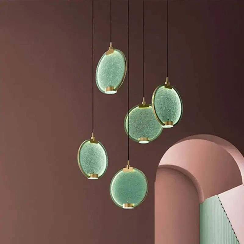 Clear Glass Art-Deco Sphere Pendant