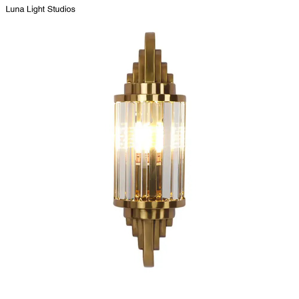 Gold Crystal Art Deco Wall Light