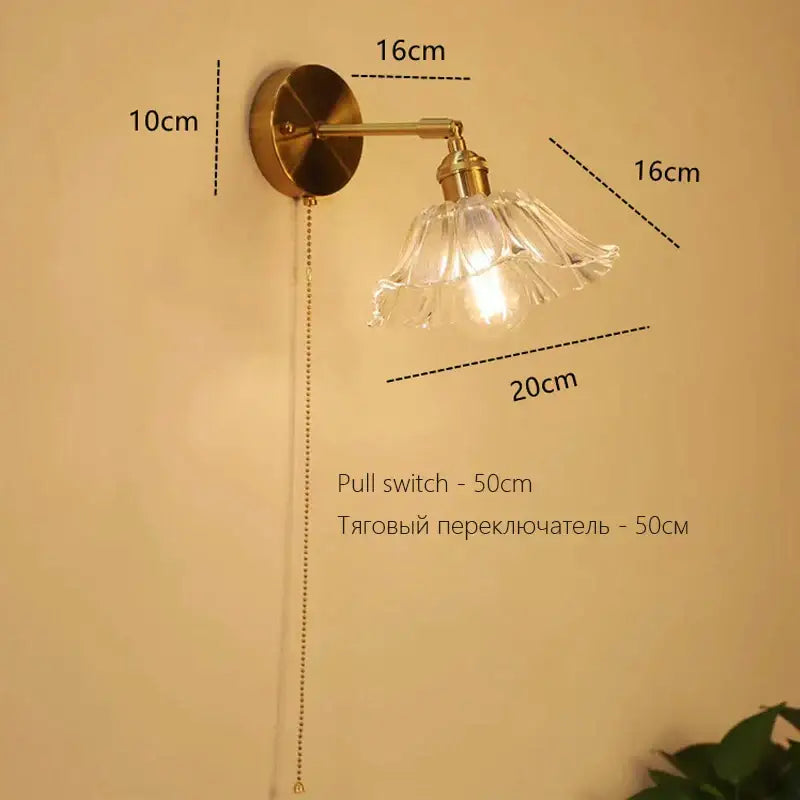Wall Lamp Art Deco Brass Bedroom Sconce