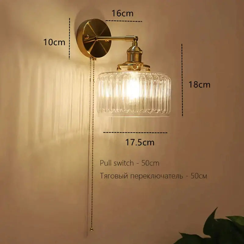 Wall Lamp Art Deco Brass Bedroom Sconce
