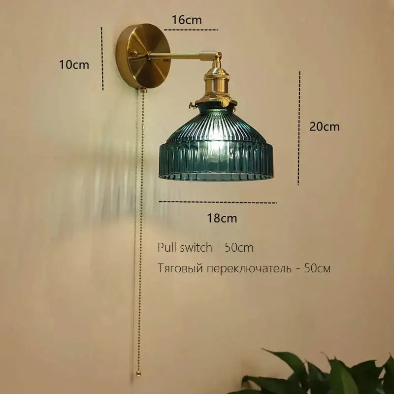 Wall Lamp Art Deco Brass Bedroom Sconce