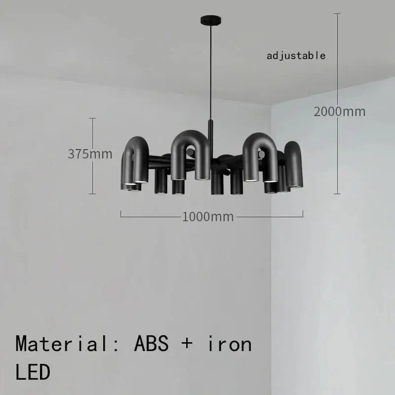 Teal Art Deco Pendant Light