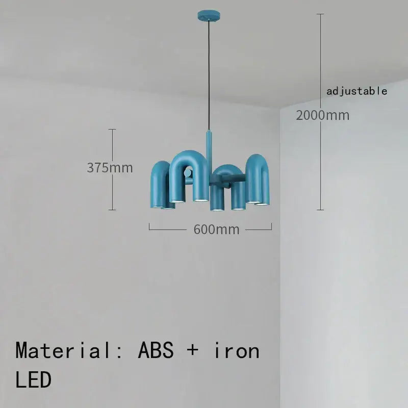Teal Art Deco Pendant Light