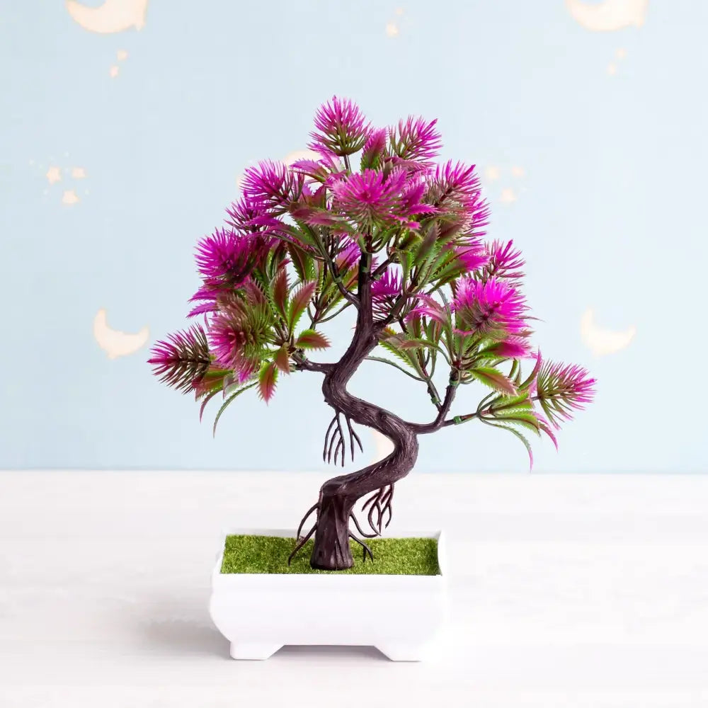 Green Pink Bonsai Tree