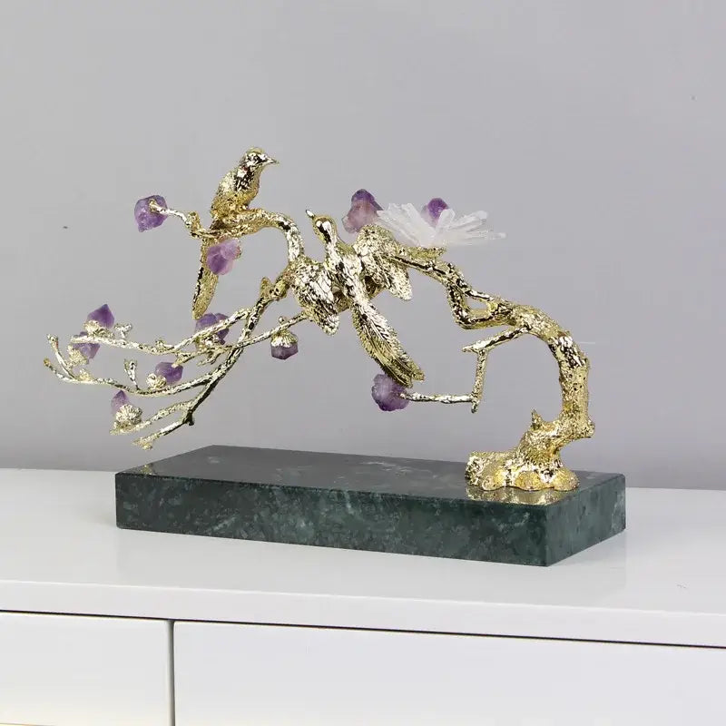 Amethyst Golden Tree Decor
