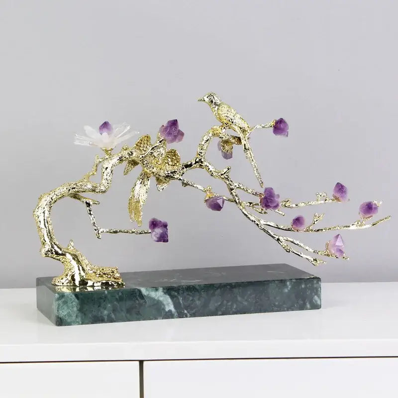 Amethyst Golden Tree Decor