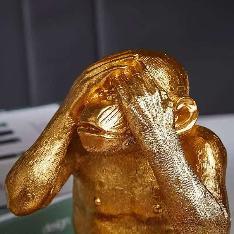 Gold Monkey Sculpture Decor
