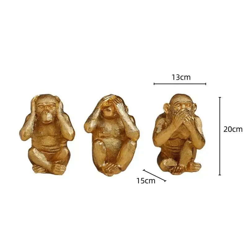 Gold Monkey Sculpture Decor