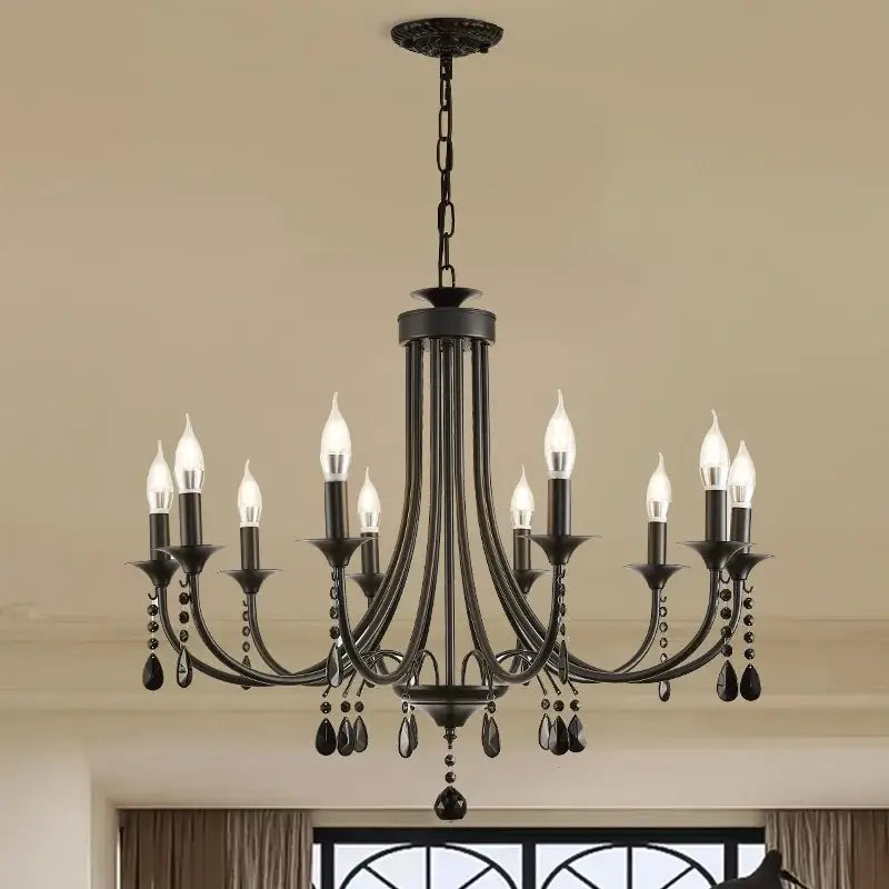 Black Crystal Metal Chandelier