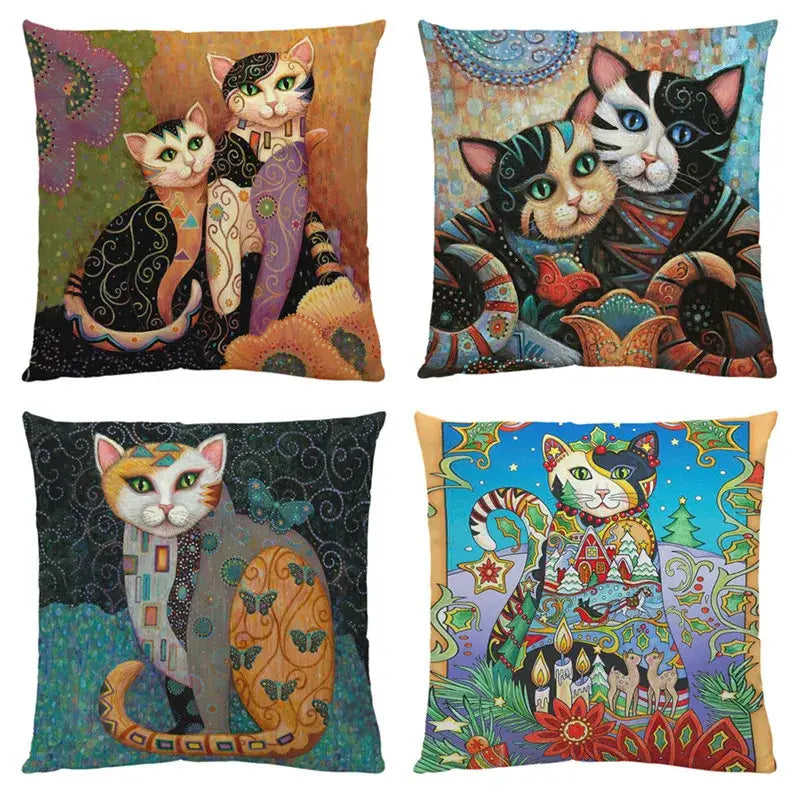 Cat Print Cushion Covers