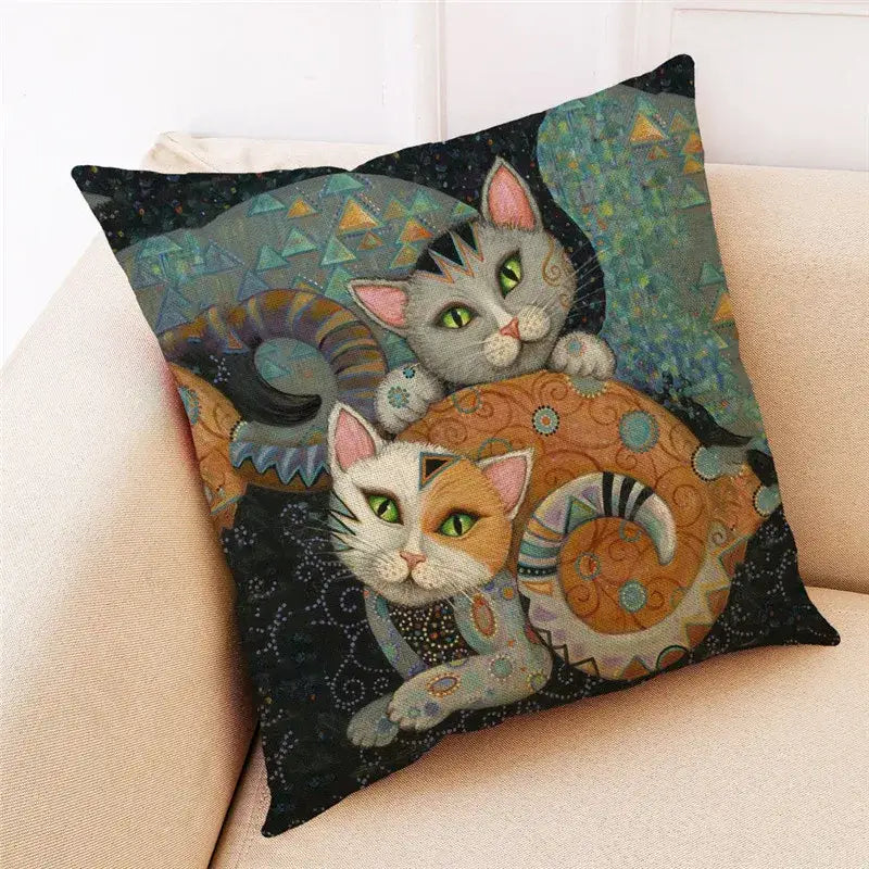 Cat Print Cushion Covers