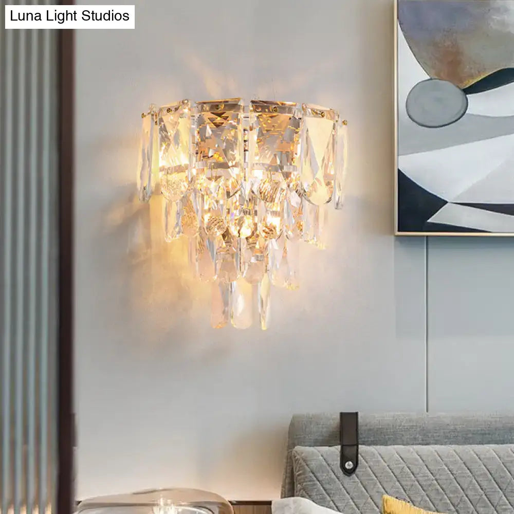 Gold Crystal Tiered Lamp