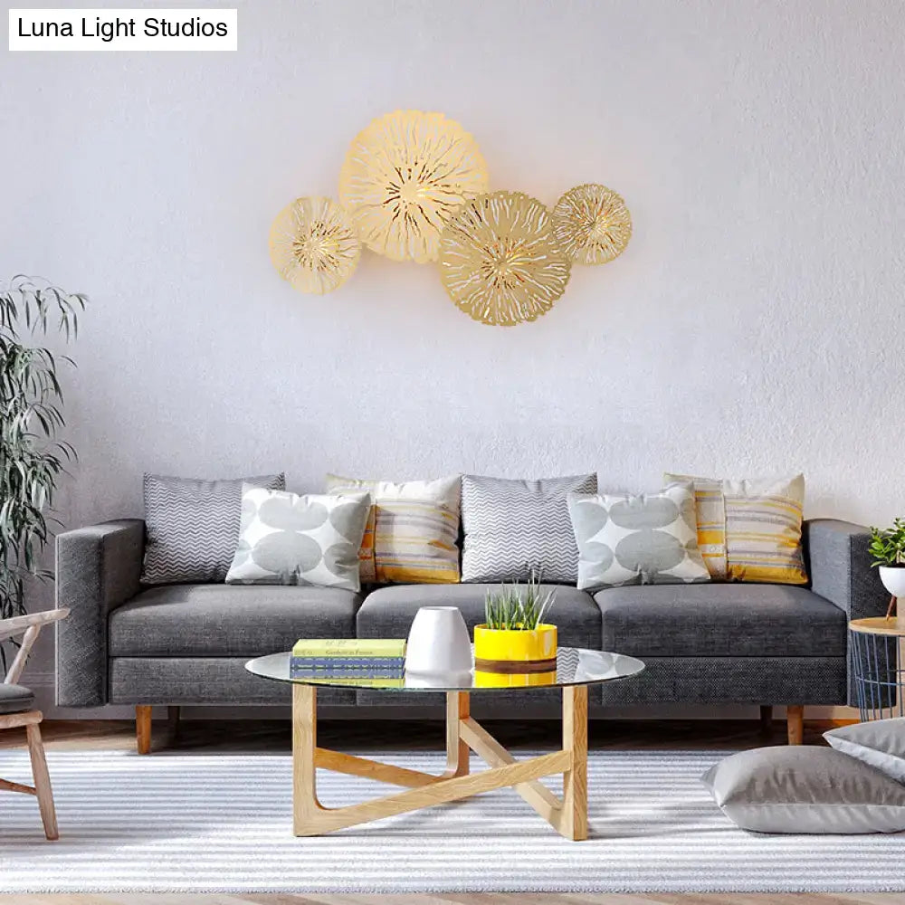 Gold Lotus Leaf Sconce
