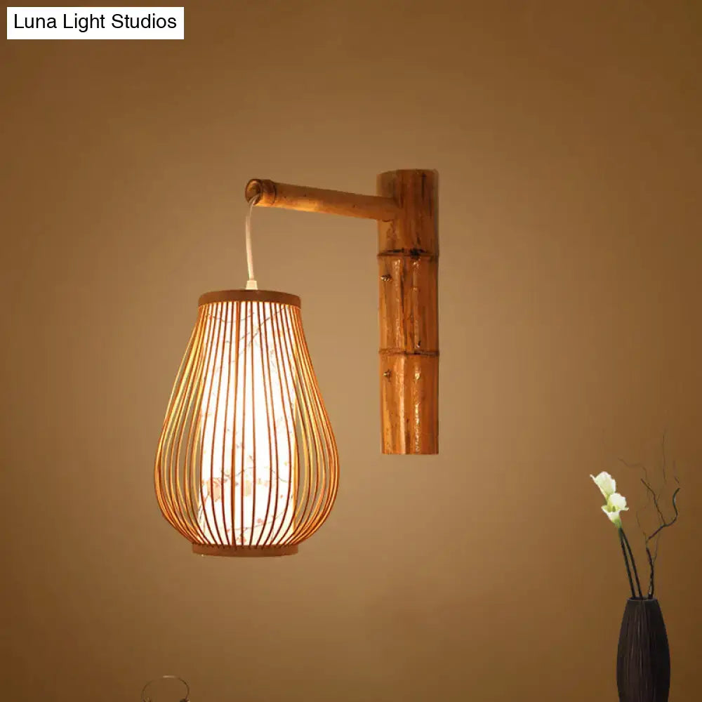 Bamboo Teardrop Wall Sconce