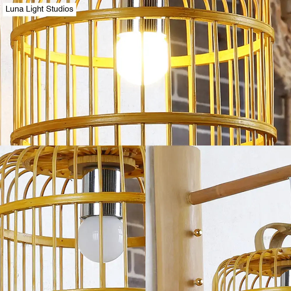 Wood Cage Design Wall Sconce Bedroom Lamp