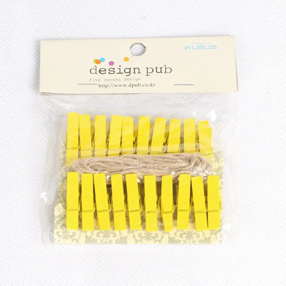 Colorful Wooden Photo Clips