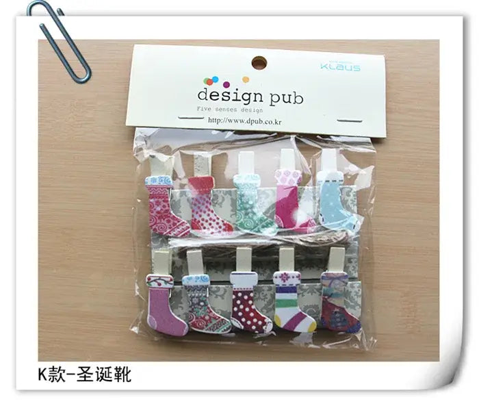 Colorful Wooden Photo Clips