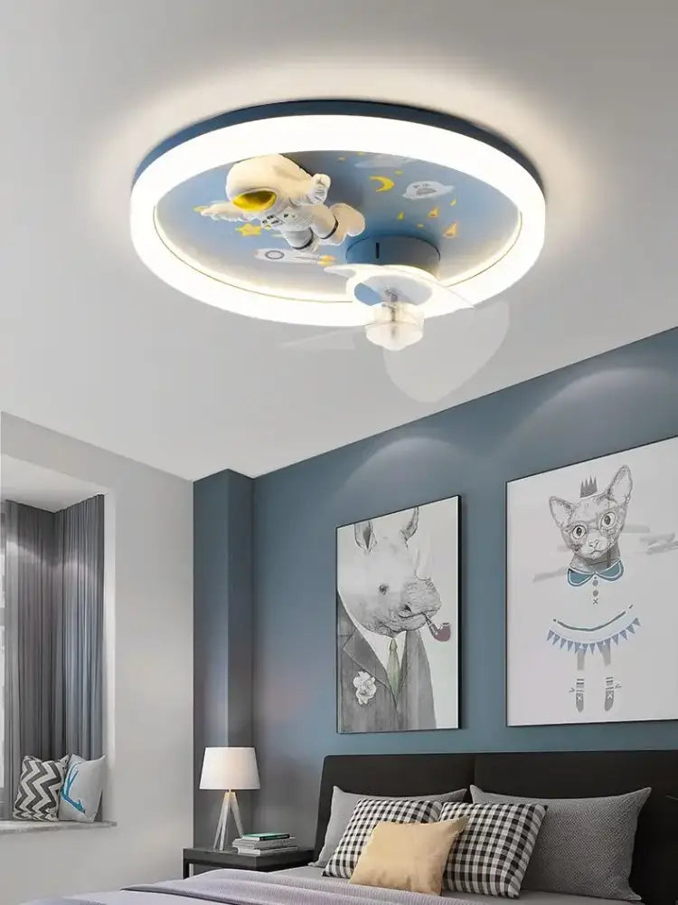 Blue Yellow Modern Ceiling Fan