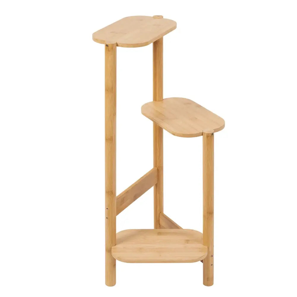 Bamboo Tiered Corner Plant Stand Three Tiers