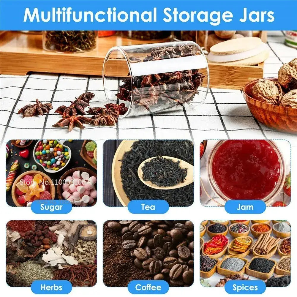 Bamboo Lid Glass Storage Jars