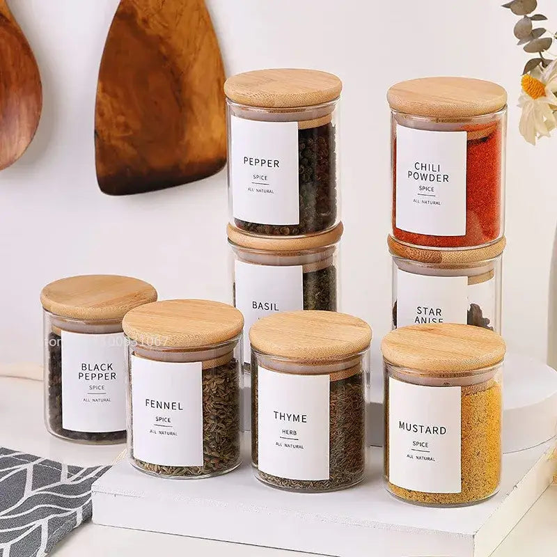 Bamboo Lid Glass Storage Jars