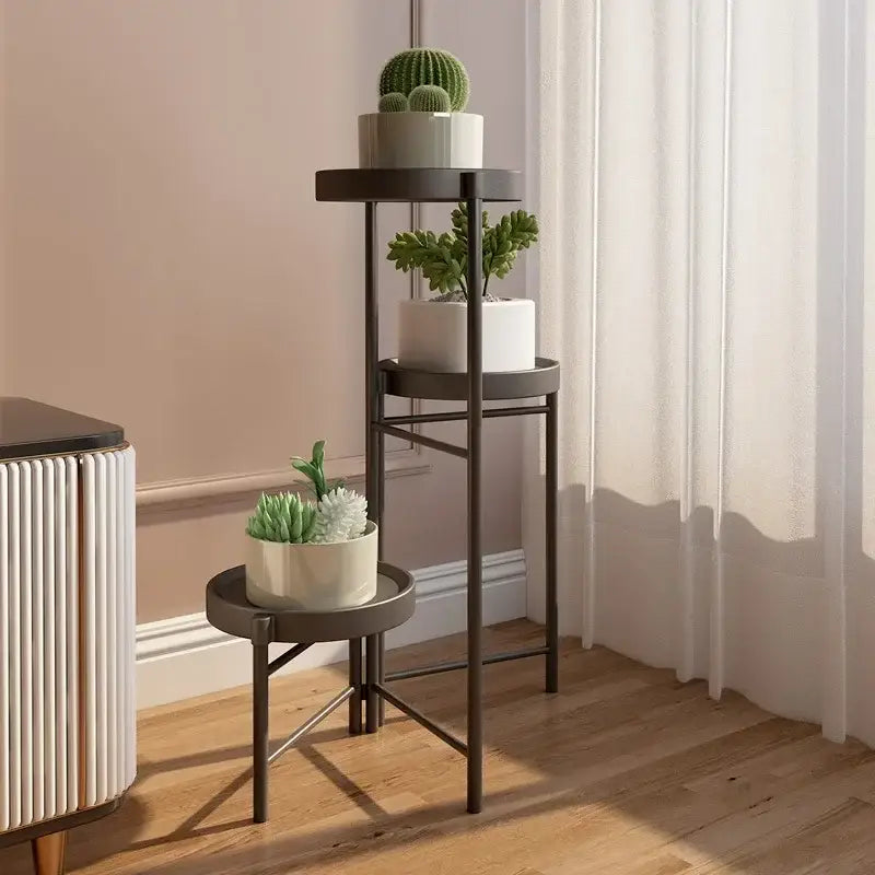 Gray Metal Plant Stand