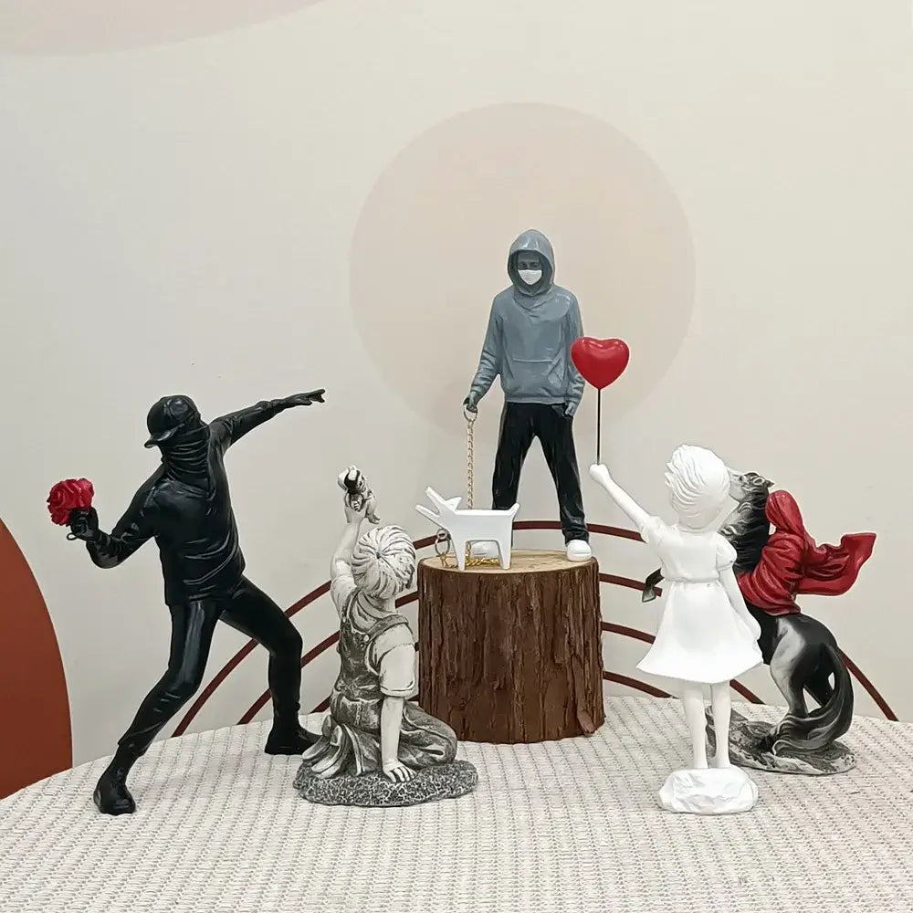 Black White Banksy Figurines