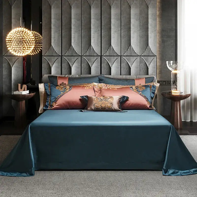Teal Baroque 1500TC Egyptian Cotton Bedding