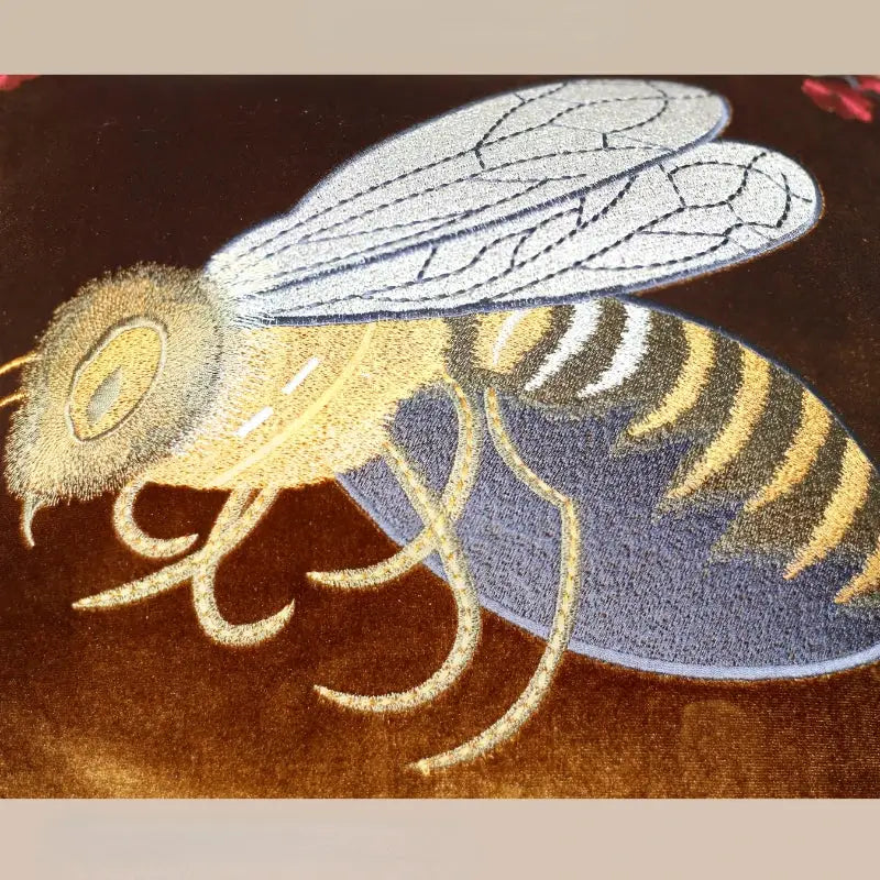 Bee Embroidery Cushion Cover