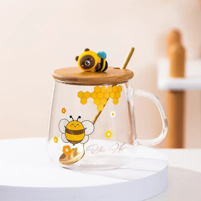 Glass Bee Coffee Mug