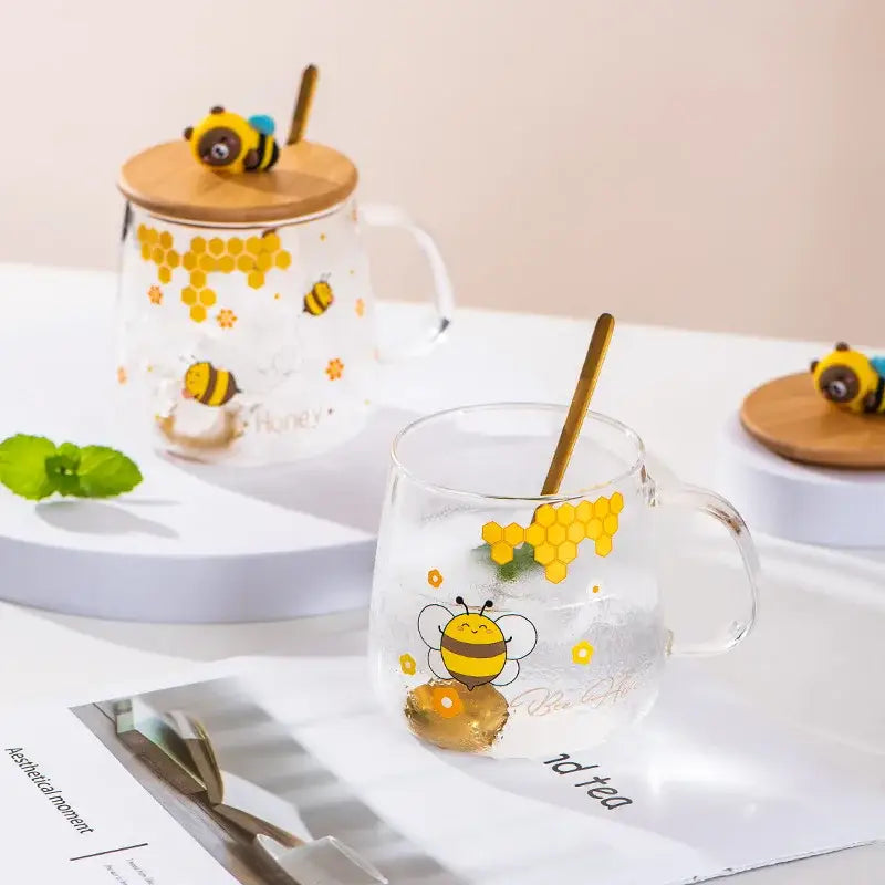 Glass Bee Coffee Mug