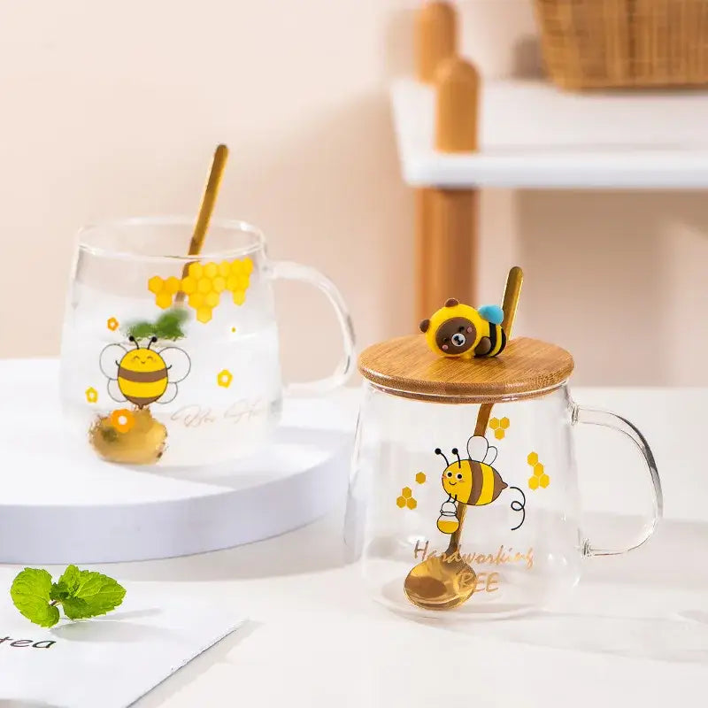Glass Bee Coffee Mug