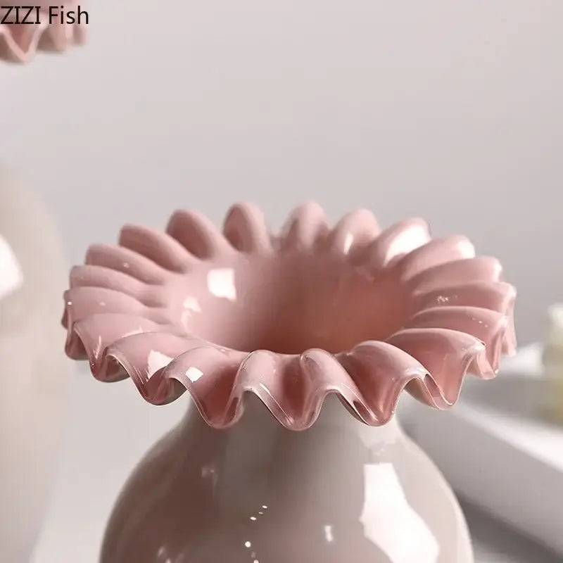 Pink Beige Ceramic Vases