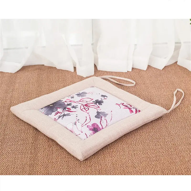 Beige Linen Chair Cushion