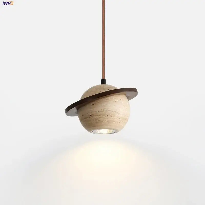 Travertine Globe Pendant Light