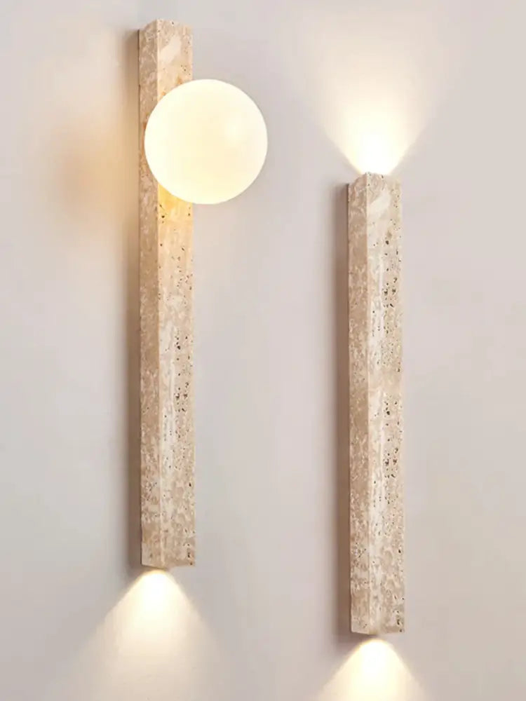 Travertine Dual Glass Sconce