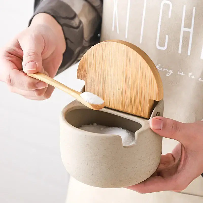 Beige Bamboo Jar Set