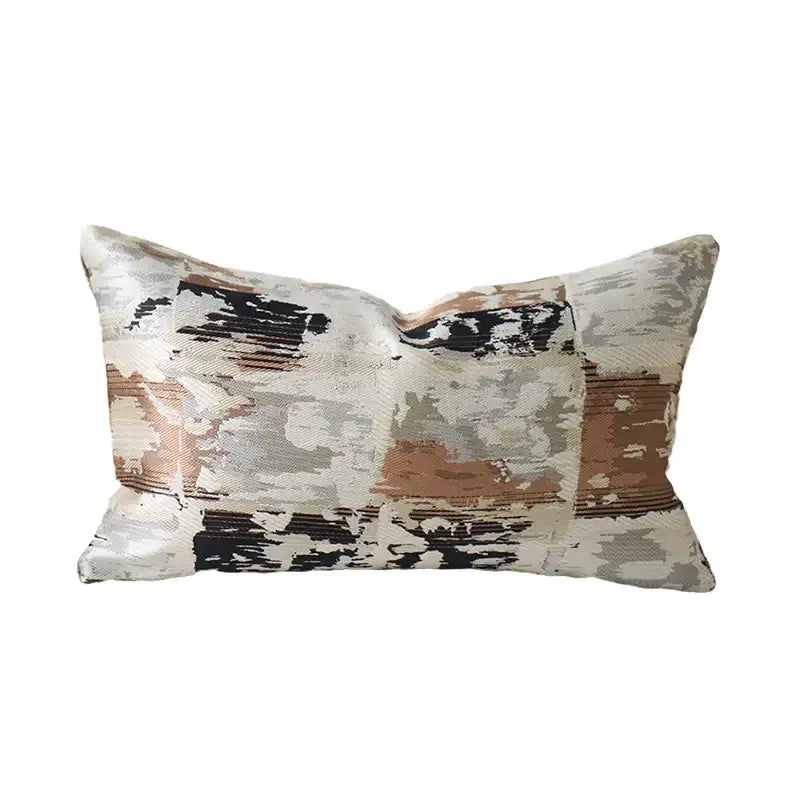 Beige Geometric Cushion Cover