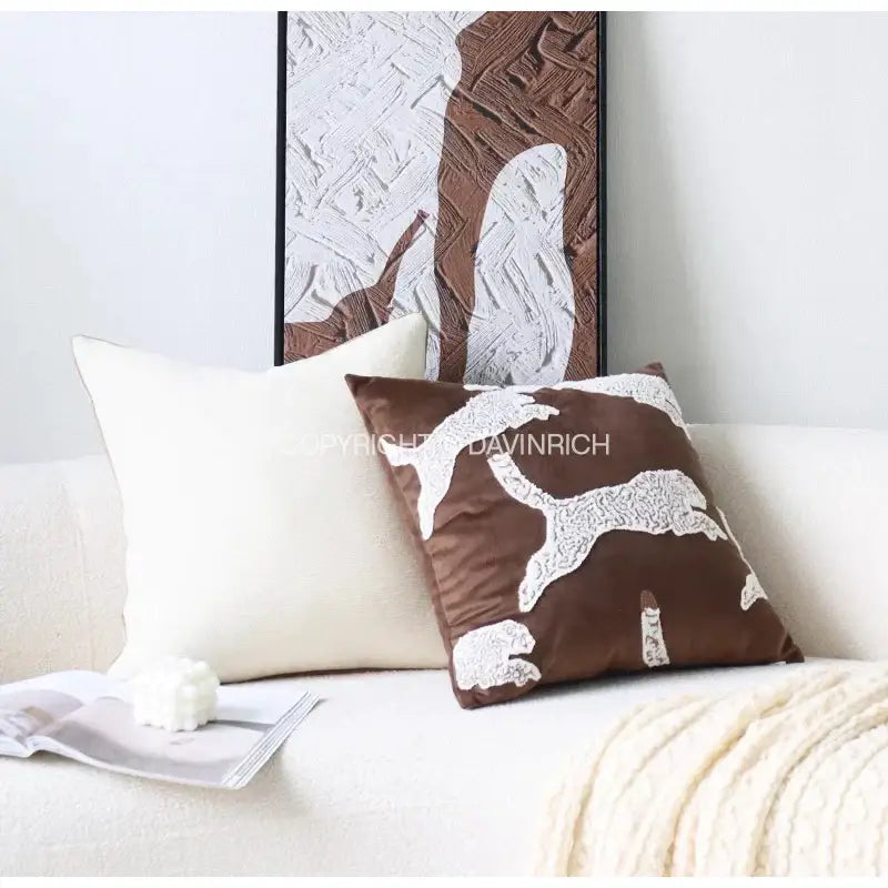 Beige Geometric Cushion Cover
